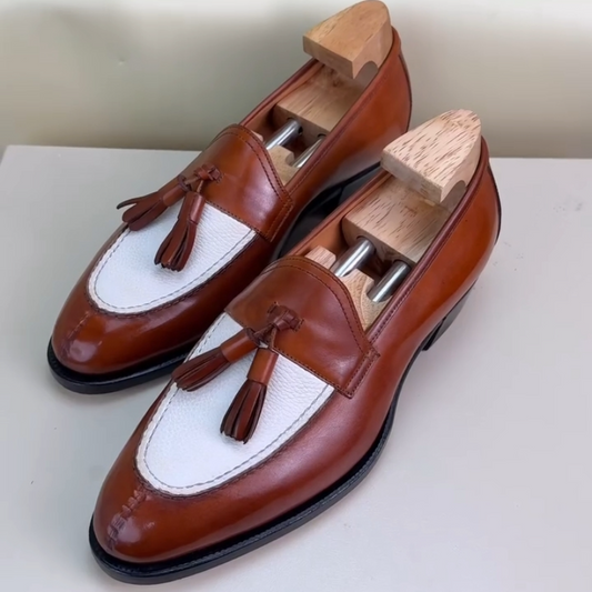 Handmade Men's Leather Tassel Loafers