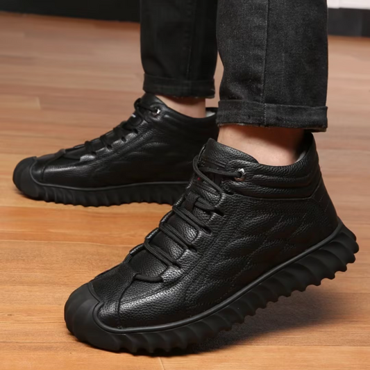 Genuine Leather Lace-Up Thermal Boots