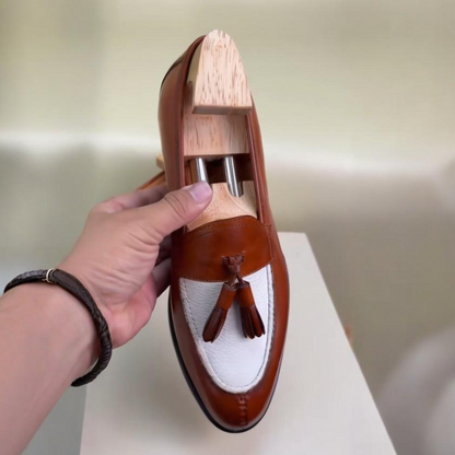 Handmade Men's Leather Tassel Loafers