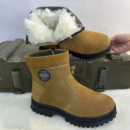 Wool One-Piece Side-Zip Ankle Boots