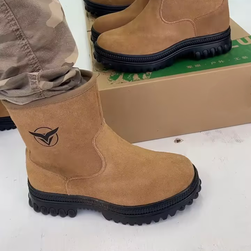 Side-Zip Wool-Lined Mid-Calf Boots