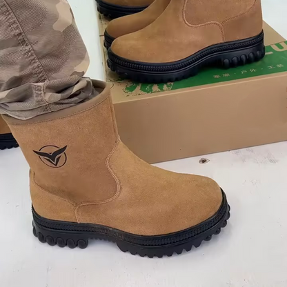 Side-Zip Wool-Lined Mid-Calf Boots