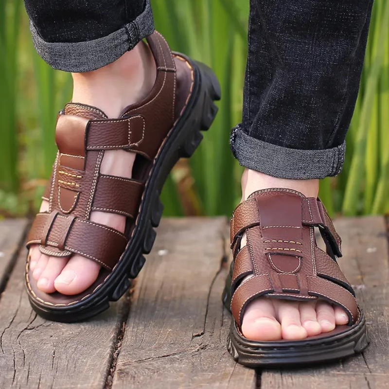Men's Casual Leather Soft Sole Sandals
