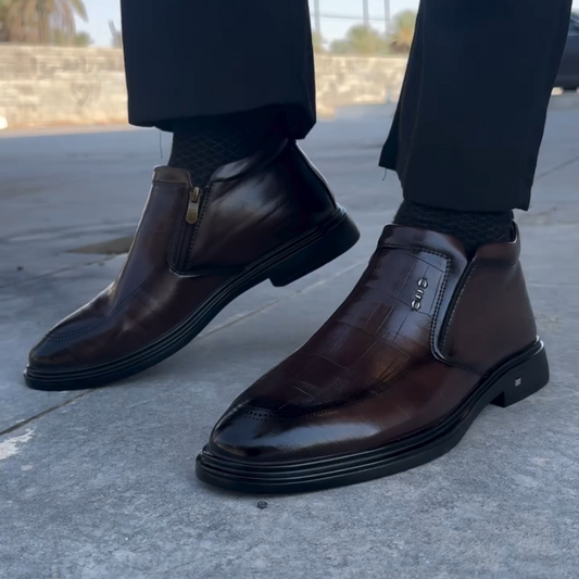 Double Zip Leather Soft Bottom Boots