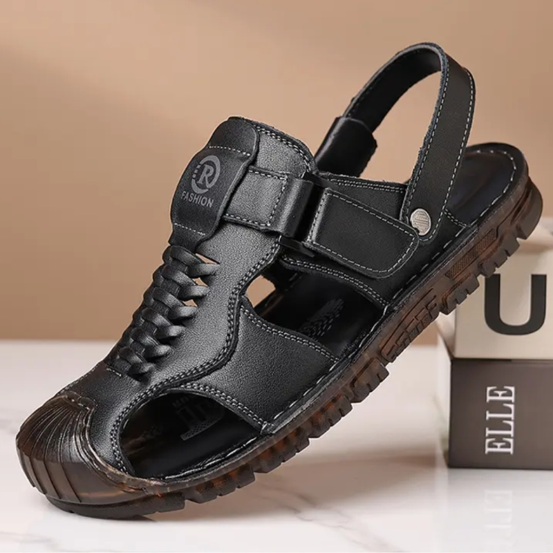 Men's Casual Leather Adjustable Sandals