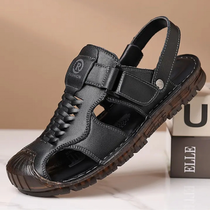 Men's Casual Leather Adjustable Sandals