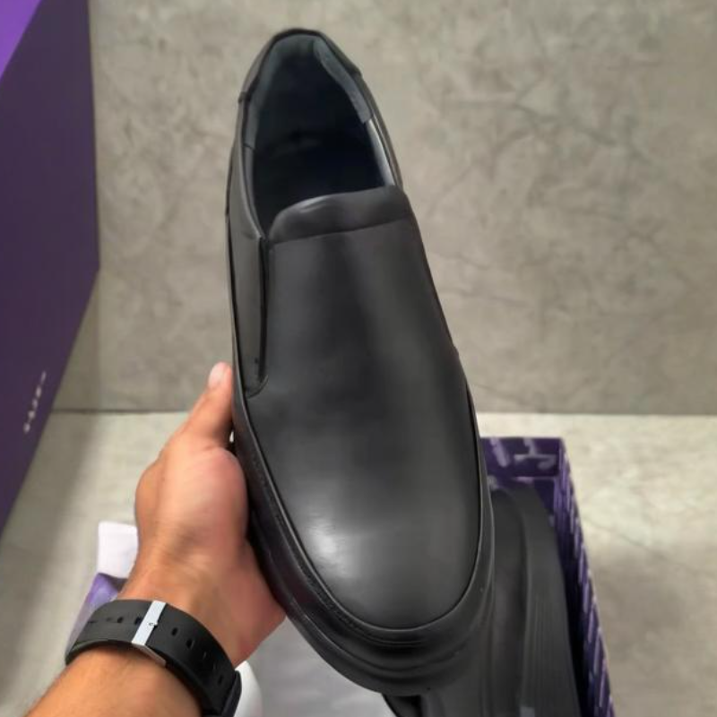 Black Genuine Leather Casual Loafers