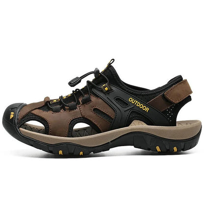 🔥Limited Time Offer 49% OFF🔥New Men's Leather Closed Toe Outdoor Walking Water Sandals