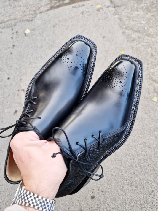 Handmade Side Lace-Up Dress Shoes