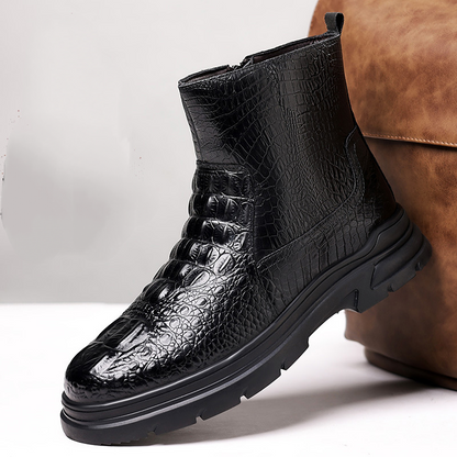 Men's Crocodile Leather Ankle Boots