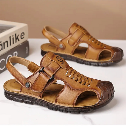 Men's Casual Leather Adjustable Sandals