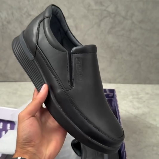 Black Genuine Leather Casual Loafers