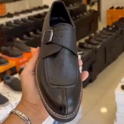 Handcrafted Leather Split-Toe Monk Shoes