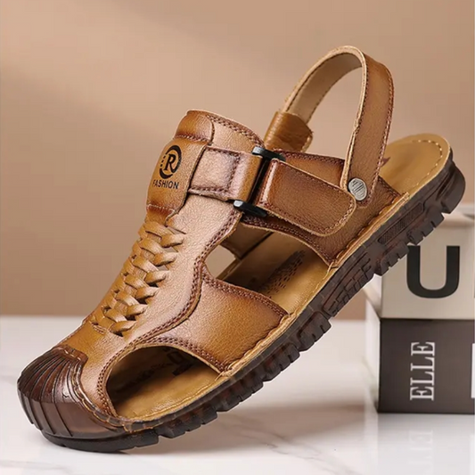 Men's Casual Leather Adjustable Sandals