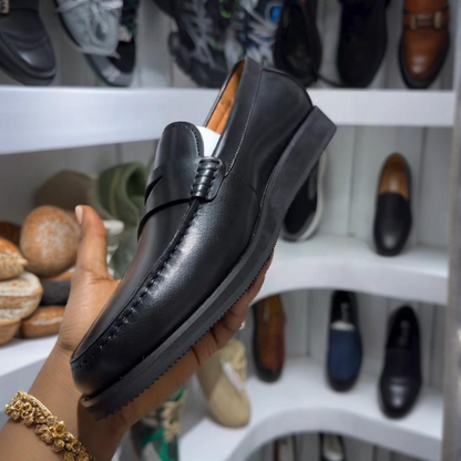 Men's Black Calf Leather Loafers