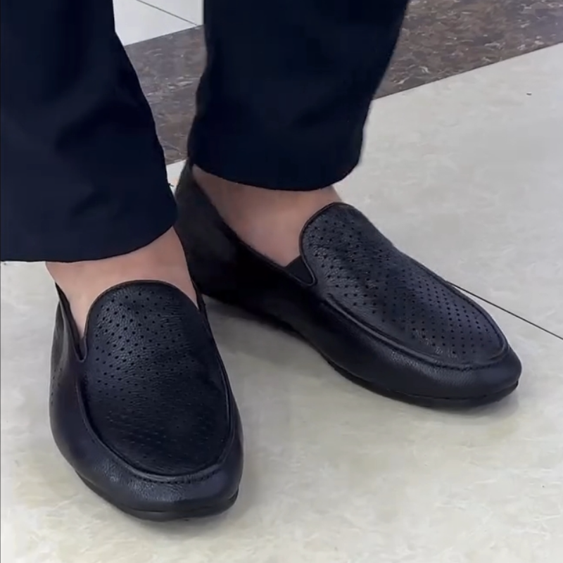 Men's Casual Genuine Leather Perforated Loafers