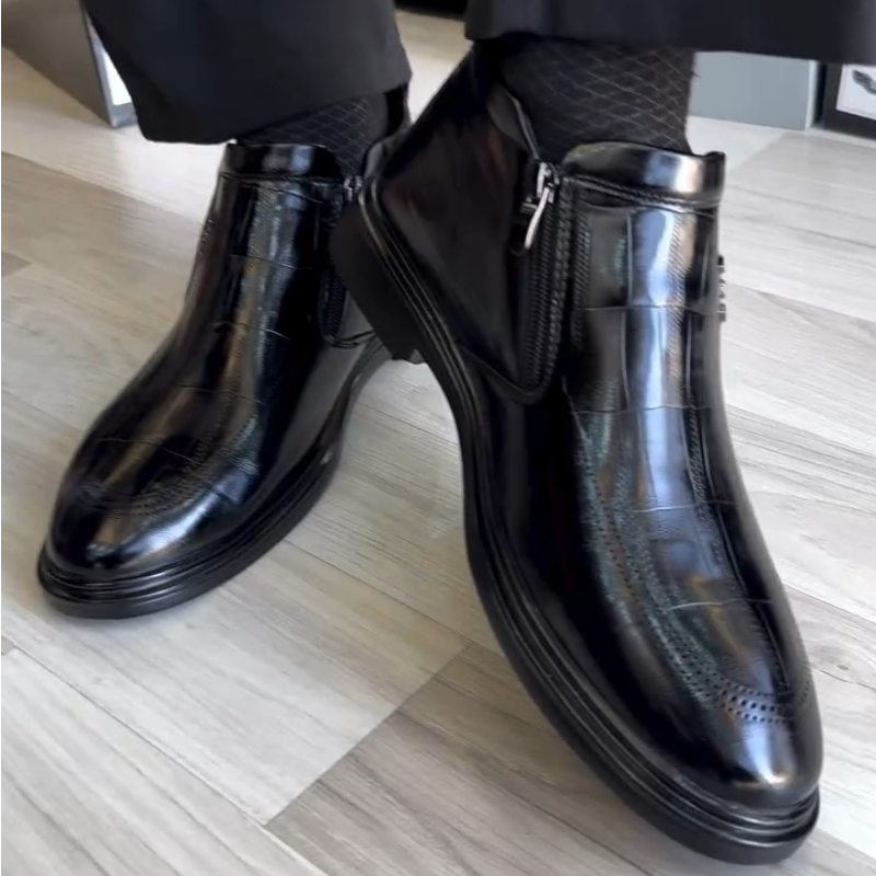 Double Zip Leather Soft Bottom Boots