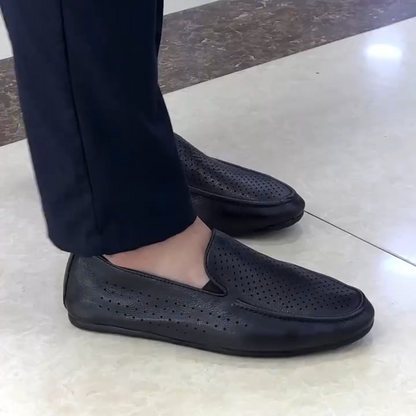 Men's Casual Genuine Leather Perforated Loafers