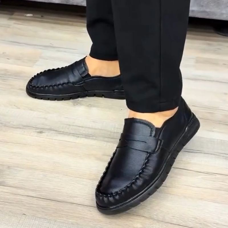 Handcrafted Genuine Leather Black Loafers