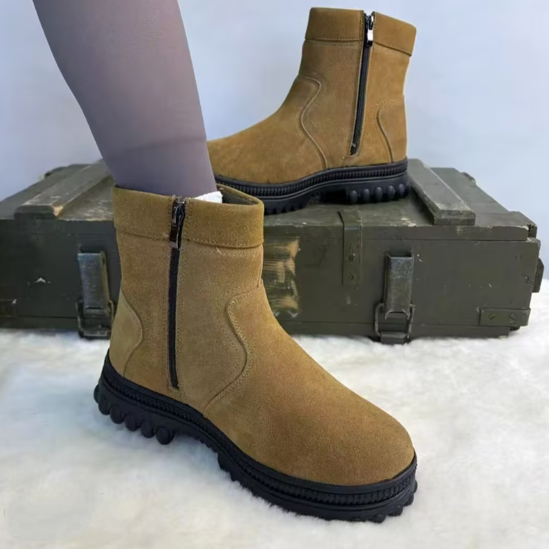 Wool One-Piece Side-Zip Ankle Boots