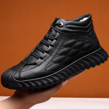 Genuine Leather Lace-Up Thermal Boots