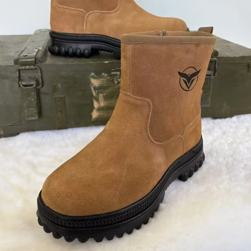 Side-Zip Wool-Lined Mid-Calf Boots