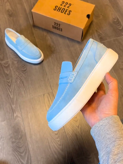 ✅High -quality Dedication✅Men's New High-end Light Blue Suede Casual Shoes