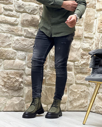 ✅High -quality Dedication✅Men's Vintage Classic Solid Suede Casual Boots