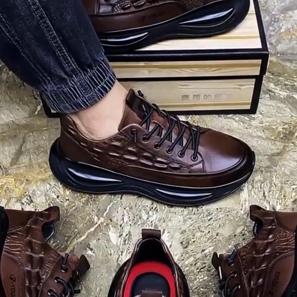✅High -quality Dedication✅Men's New Crocodile Genuine Leather Cushioned Casual Shoes