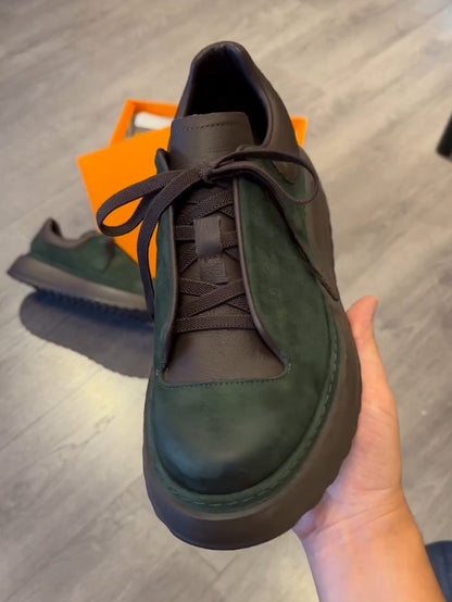 ✅High -quality Dedication✅Men's New Green Suede Classic Platform Casual Shoes