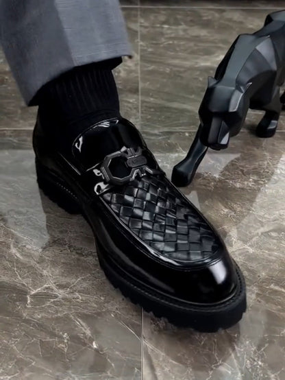 ✅High -quality Dedication✅Men's New Premium Woven Genuine Leather Formal & Casual Shoes