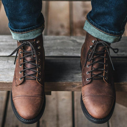 ✅High -quality Dedication✅Men's Retro Classic Solid Color Genuine Cowhide Casual Boots