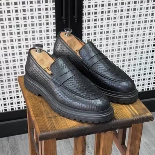 ⏰Last Day 49% OFF⏰Men's New Genuine Cowhide Woven Slip-on Casual Shoes