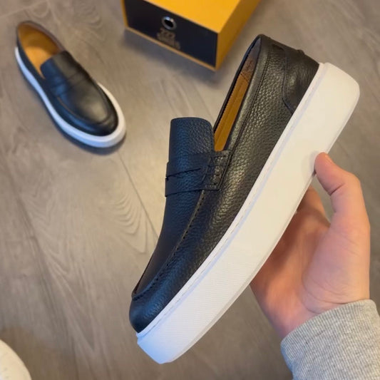✅High -quality Dedication✅Men’s Classic Textured Genuine Leather Slip-on Casual Shoes