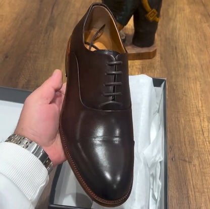 Men's Handmade Classic Brown Leather Casual Shoes