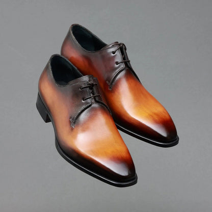 ✅High -quality Dedication✅Men's Light Brown Genuine Leather Formal & Casual Shoes