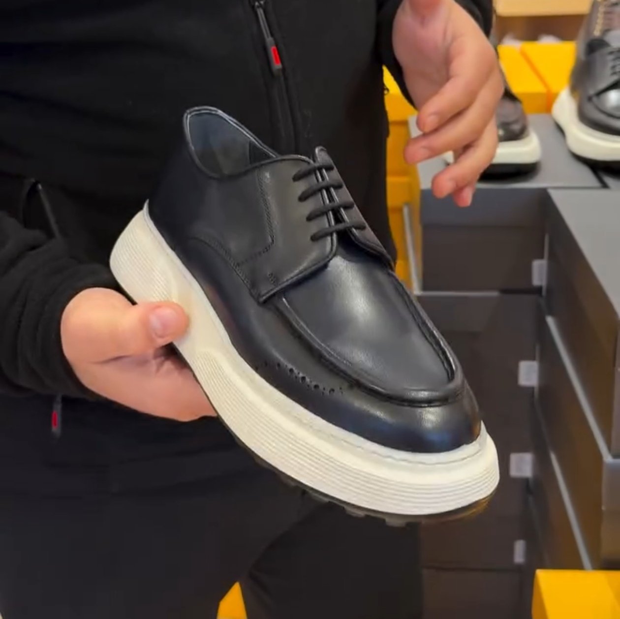 Men's Handmade Genuine Leather Thick-soled Casual Shoes