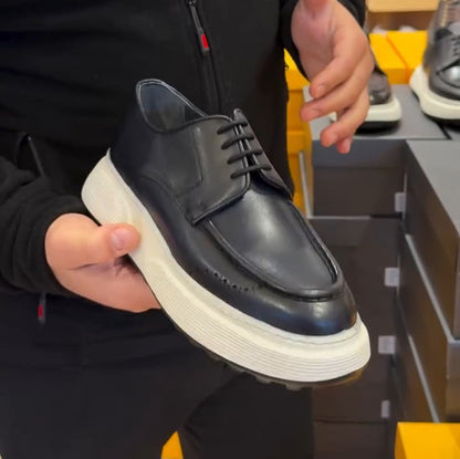 Men's Handmade Genuine Leather Thick-soled Casual Shoes