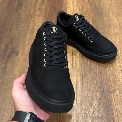 Men's Classic Black Suede Sneakers