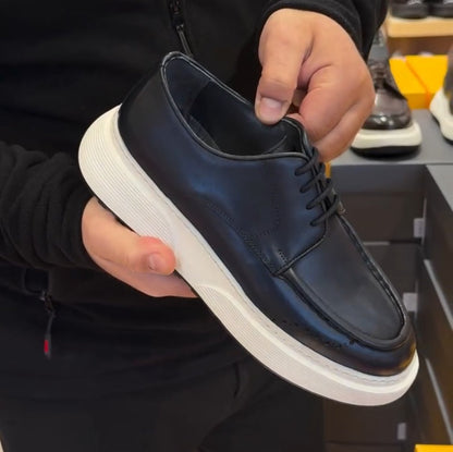 Men's Handmade Genuine Leather Thick-soled Casual Shoes