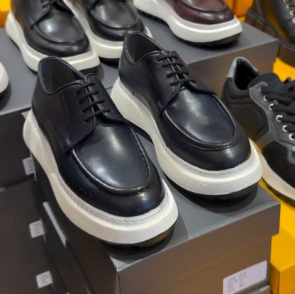 Men's Handmade Genuine Leather Thick-soled Casual Shoes