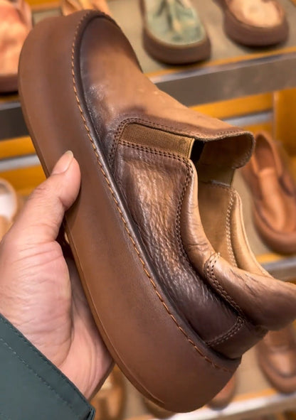 ✅High -quality Dedication✅Men's New High-quality Brown Genuine Leather Versatile Slip-on Casual Shoes