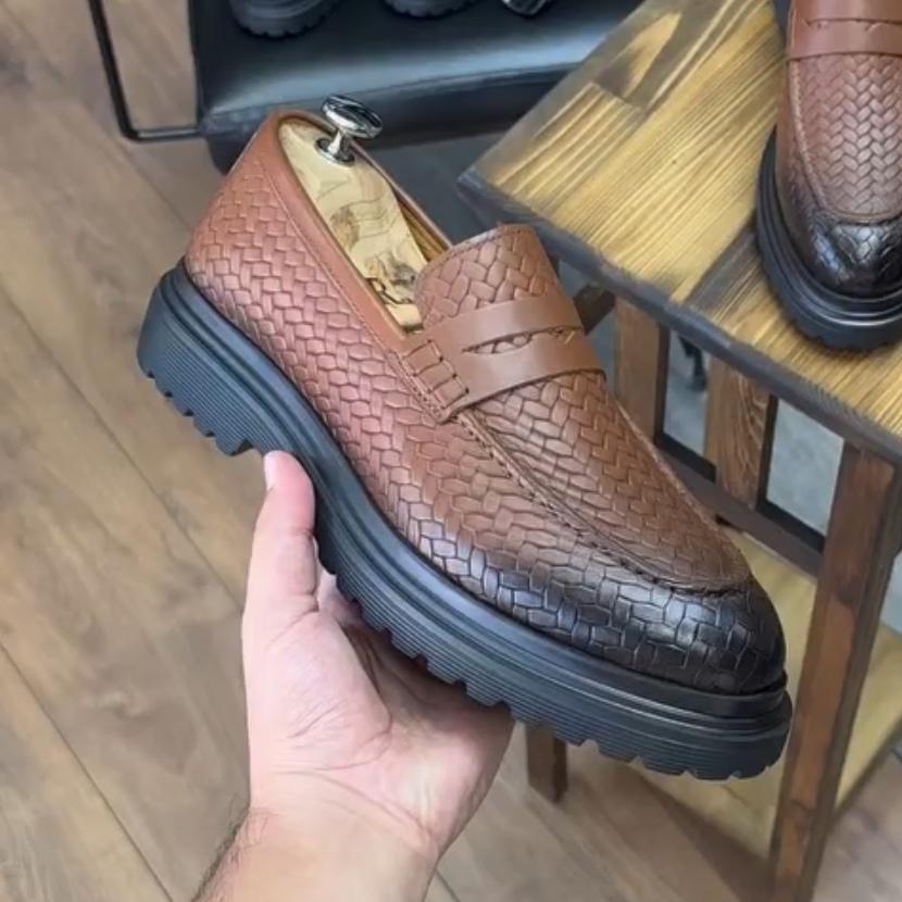 ⏰Last Day 49% OFF⏰Men's New Genuine Cowhide Woven Slip-on Casual Shoes
