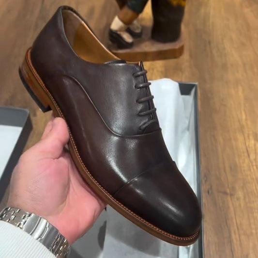 Men's Handmade Classic Brown Leather Casual Shoes