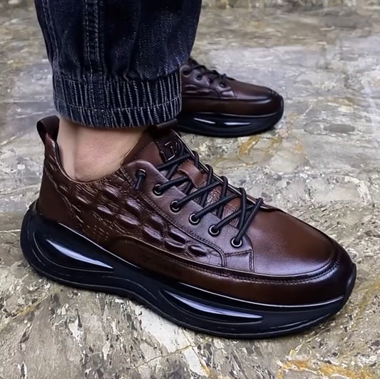 ✅High -quality Dedication✅Men's New Crocodile Genuine Leather Cushioned Casual Shoes