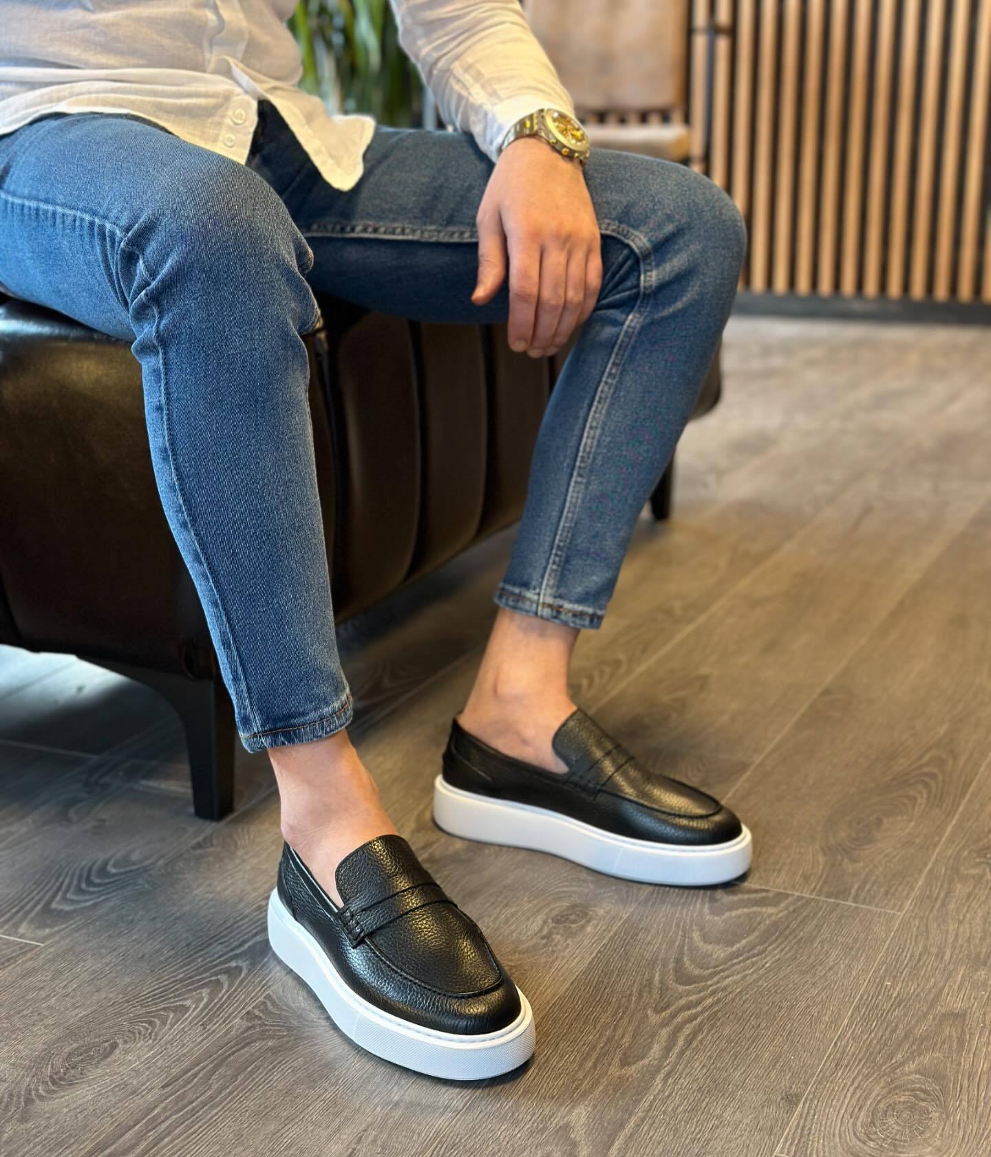 ✅High -quality Dedication✅Men’s Classic Textured Genuine Leather Slip-on Casual Shoes