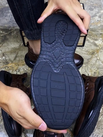 ✅High -quality Dedication✅Men's New Crocodile Genuine Leather Cushioned Casual Shoes