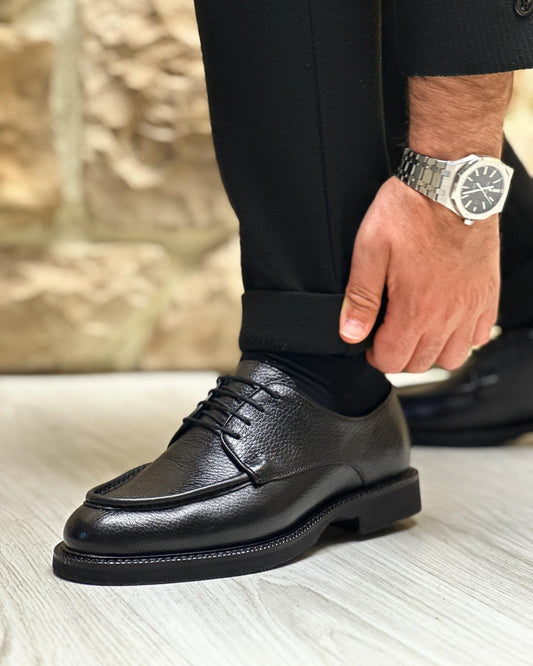 ✅High -quality Dedication✅Men's Classic Black Genuine Leather Casual Shoes