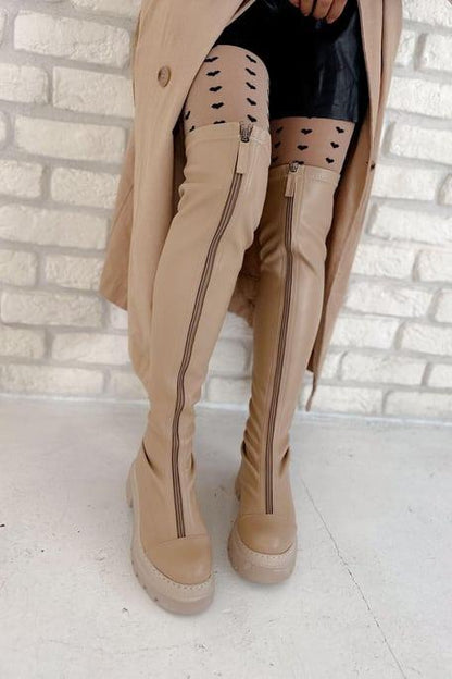 Women's New Autumn And Winter Front Zipper Boots