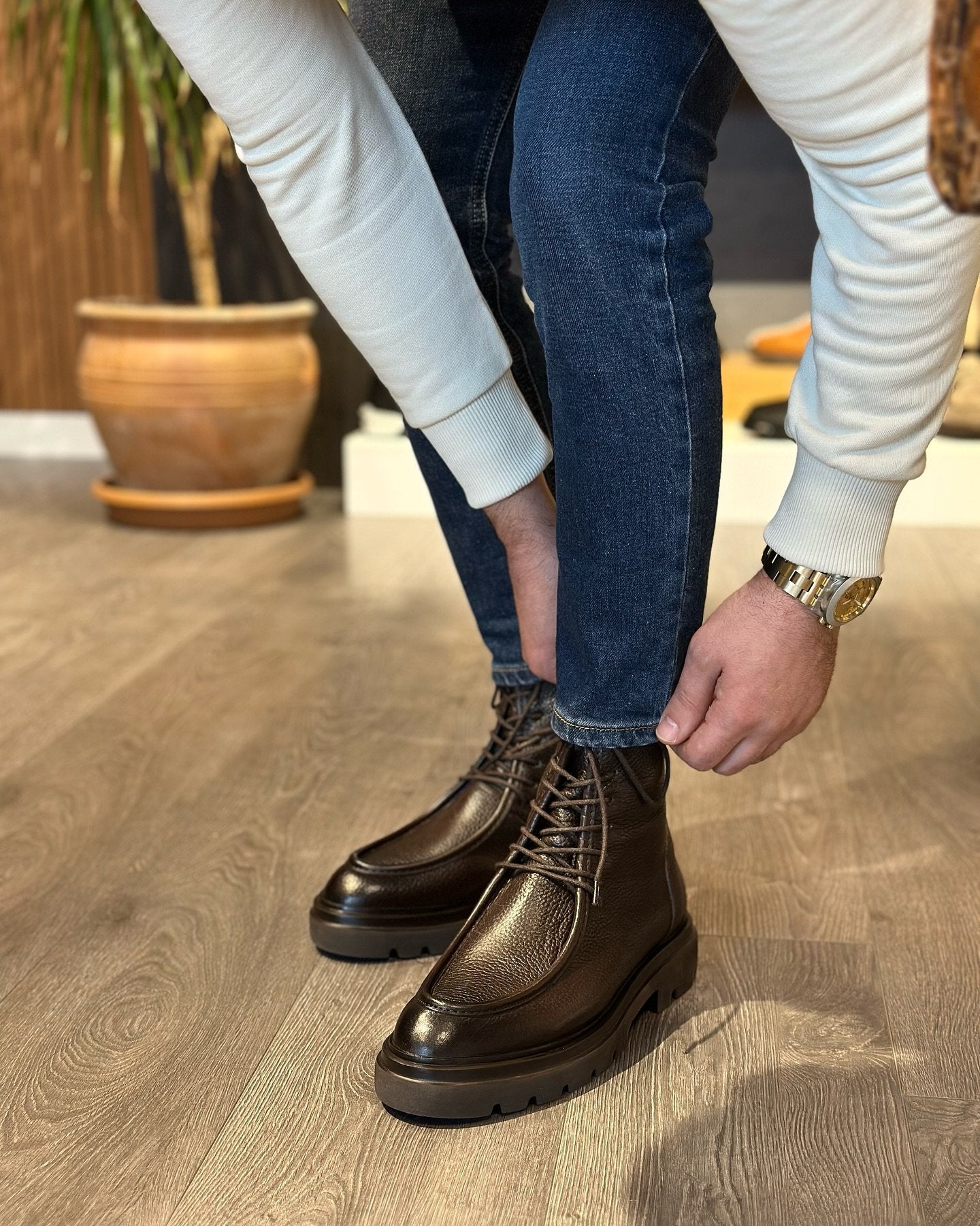 ✅High -quality Dedication✅Men's Premium Genuine Leather Classic Zipper Casual Boots